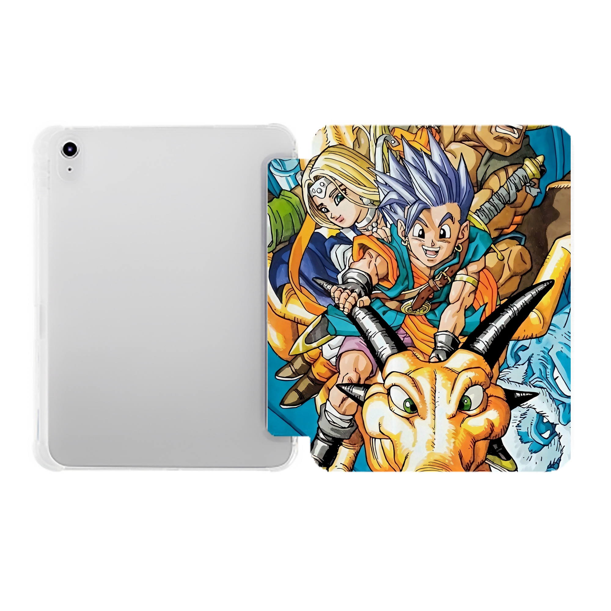 （画像用） ドラゴンクエスト Doragon Kuesuto Dragon Quest IPad ケース ペン収納付き 三つ折りスタンド PUレザー×シリコン 対応機種9.5/10.5/10.9インチ